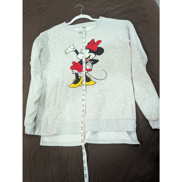 Women's heather gray sweatshirt w/Minnie Mouse embroidery size Large - Picture 11 of 11